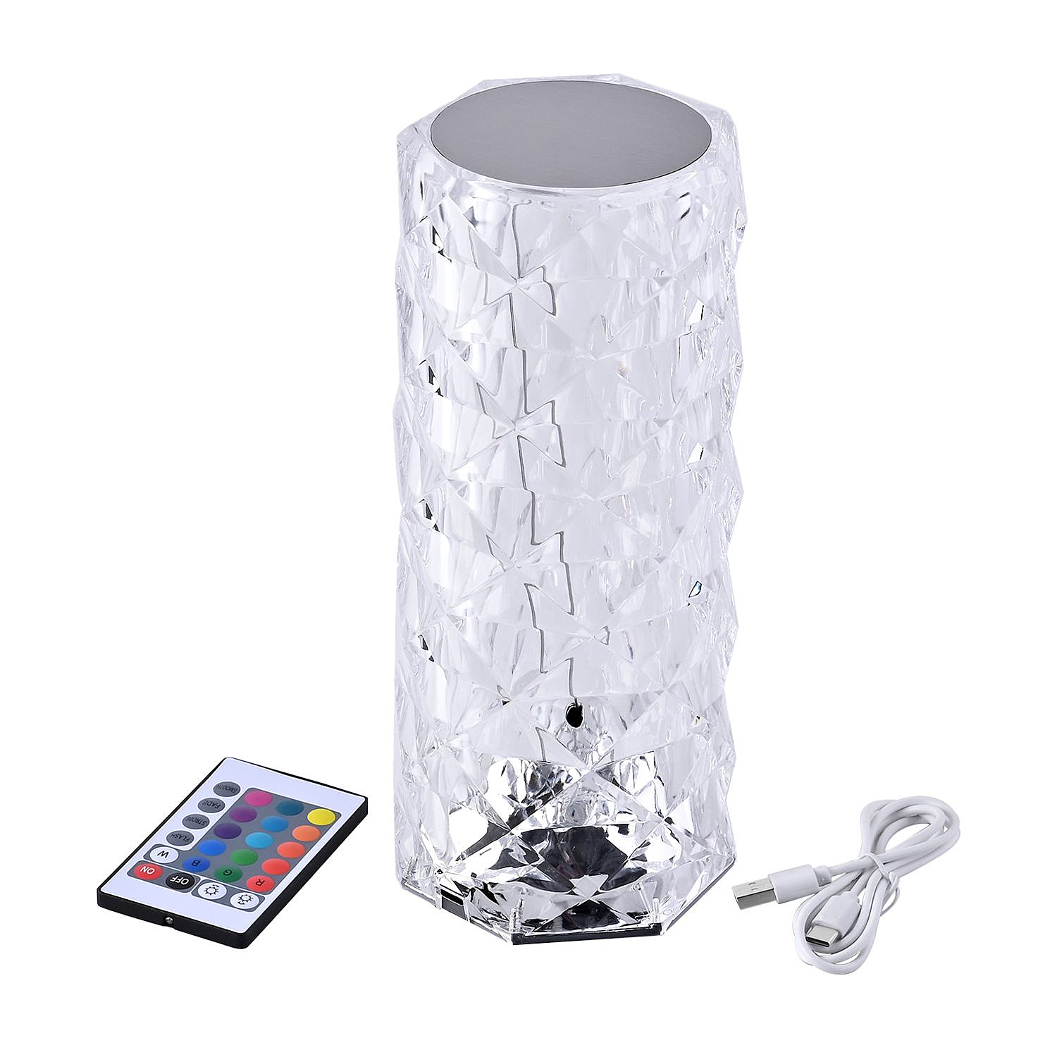 Crystal Diamond Rechargeable LED Table Lamp With Touch Switch