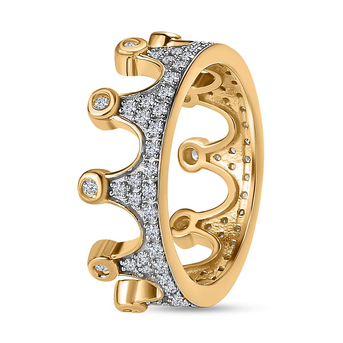 Diamond Crown Ring in Sterling Silver