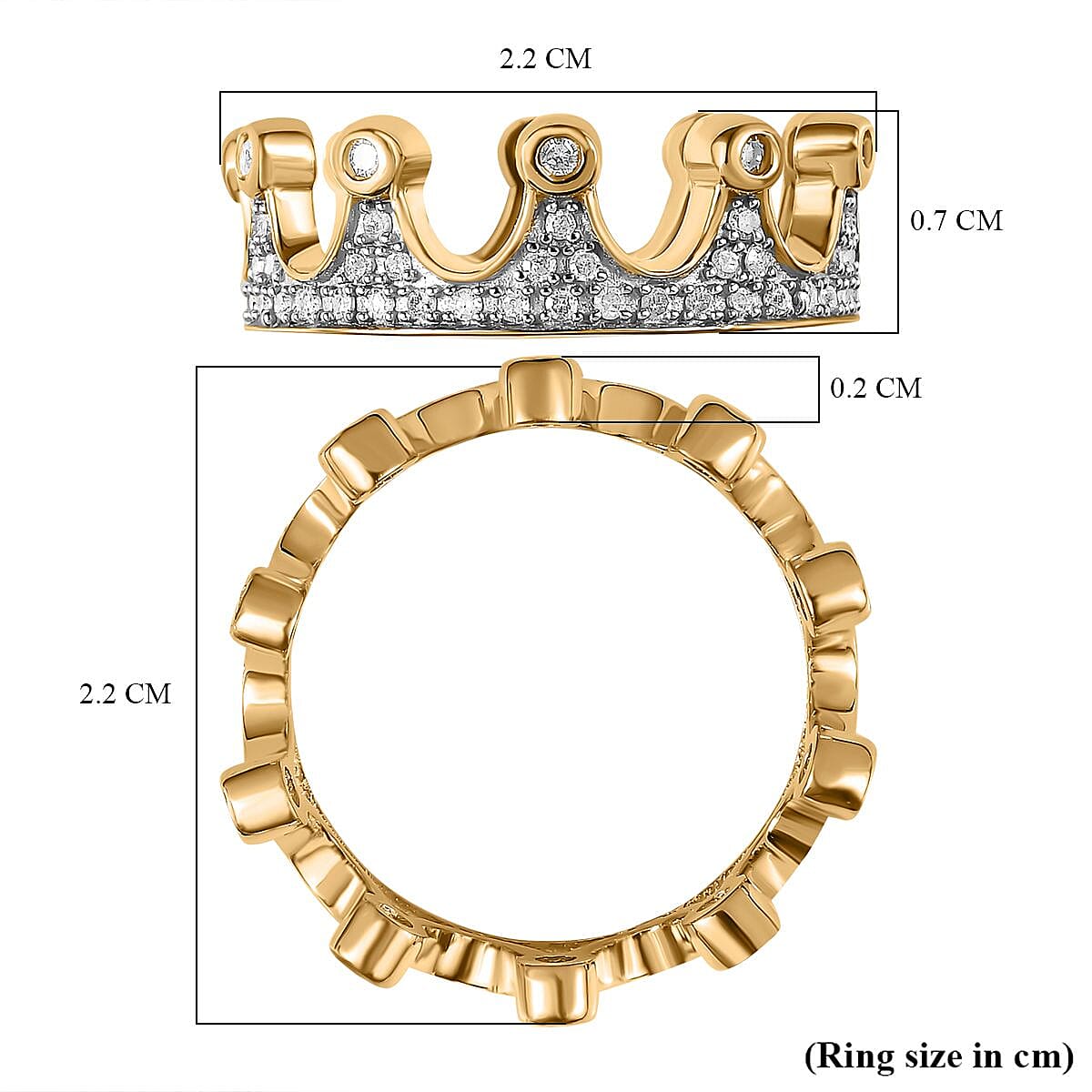 Diamond Crown Ring in Sterling Silver