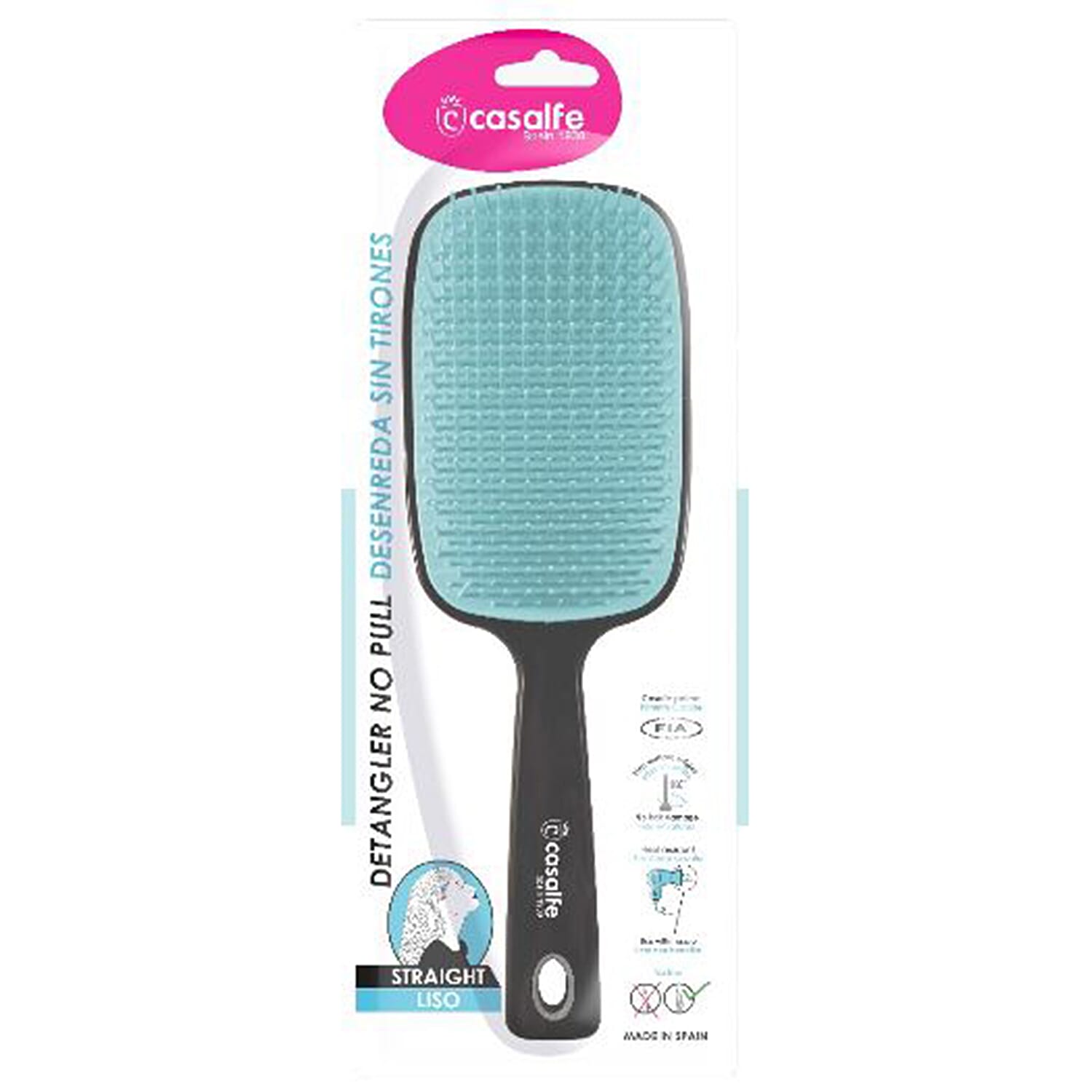 Casalfe Detangle No Pull Brush Straight Hair (XL) - Blue