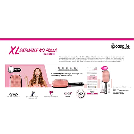 Showing Casalfe Detangle Hair Brush Wavy Hair - Blister Pack