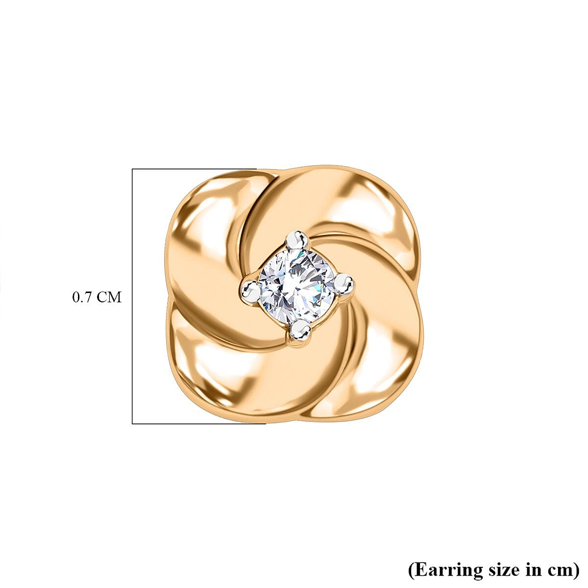 9K Yellow Gold SGL Certified Diamond (G-H) Knot Stud Earrings