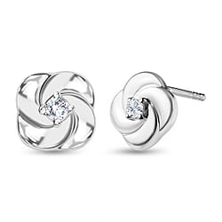 9K Yellow Gold SGL Certified Diamond (G-H) Knot Stud Earrings