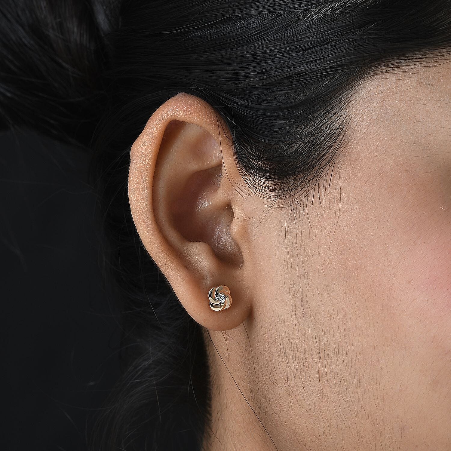 9K Rose Gold SGL Certified Diamond (G-H) Knot Stud Earrings