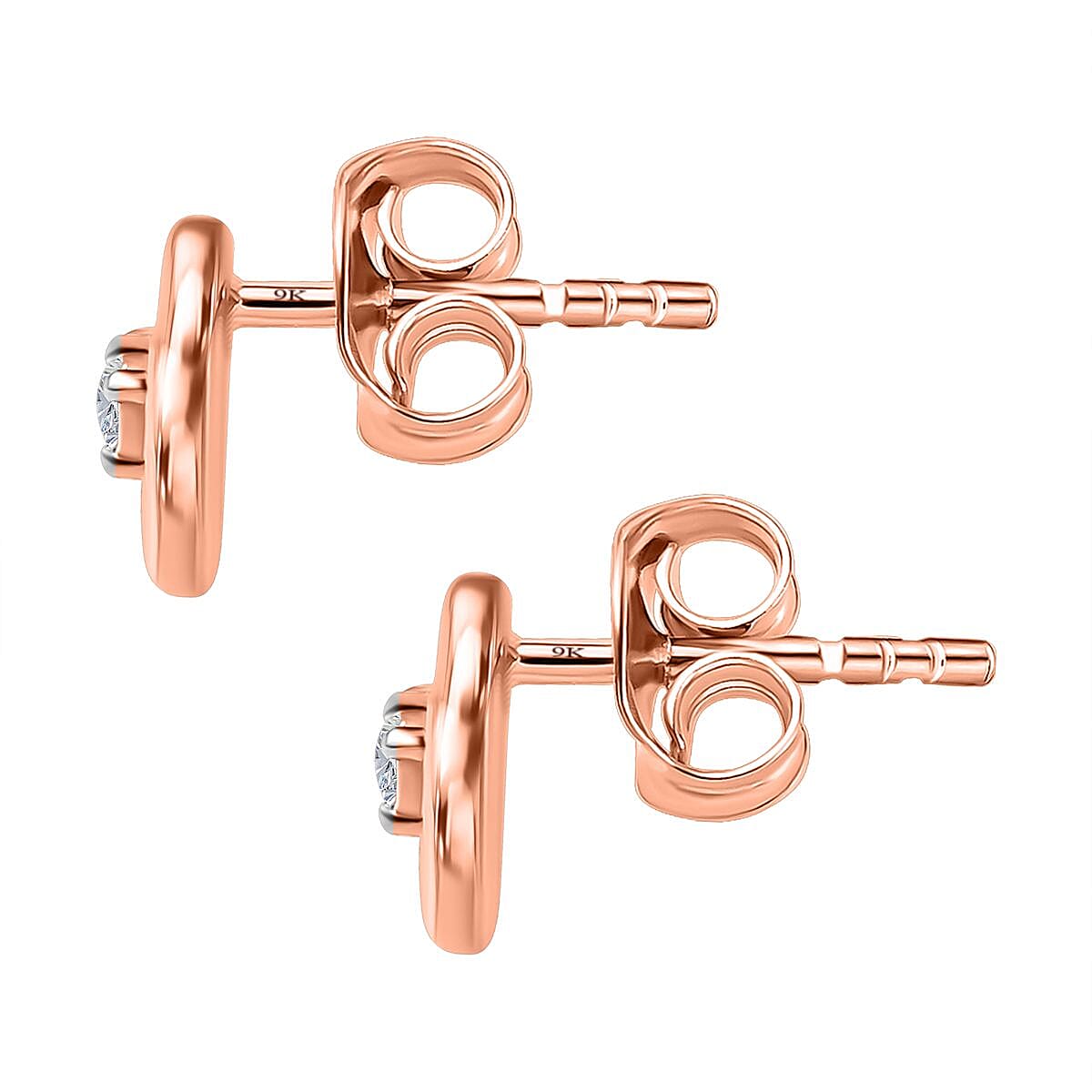 9K Rose Gold SGL Certified Diamond (G-H) Knot Stud Earrings