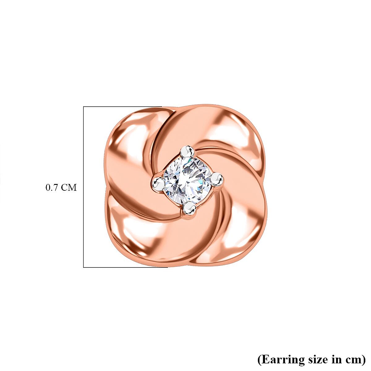 9K Rose Gold SGL Certified Diamond (G-H) Knot Stud Earrings