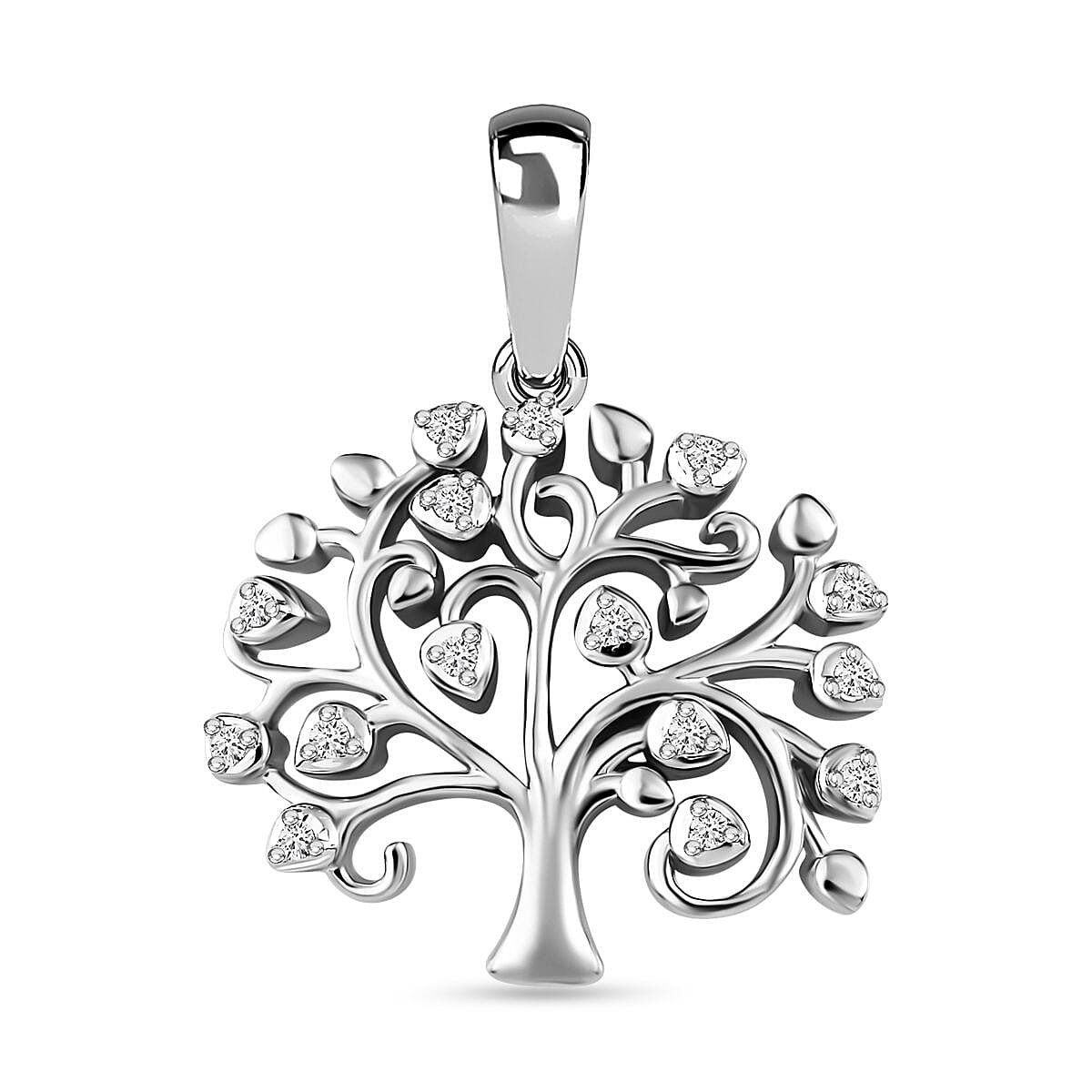 9K White Gold SGL Certified Diamond (G-H) Tree of Life Pendant