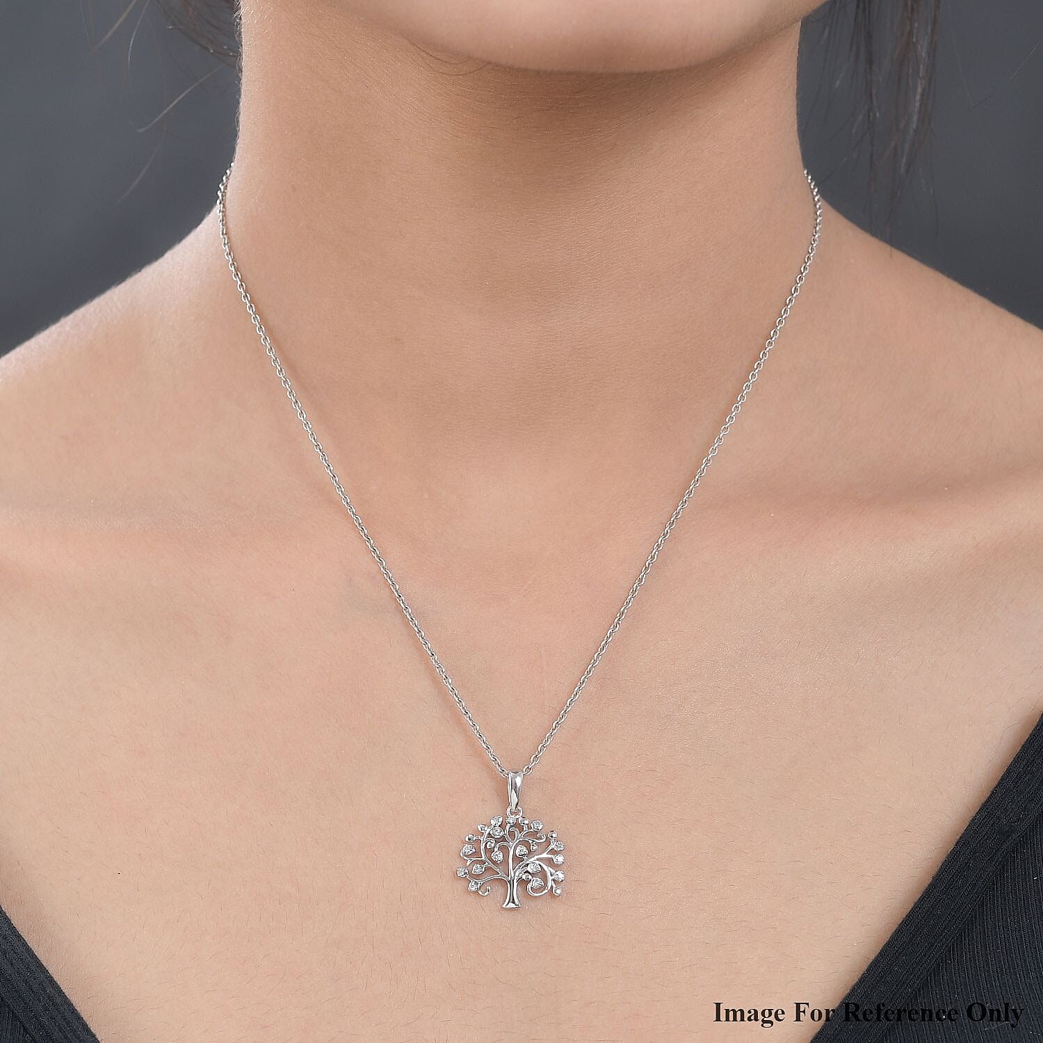 9K White Gold SGL Certified Diamond (G-H) Tree of Life Pendant