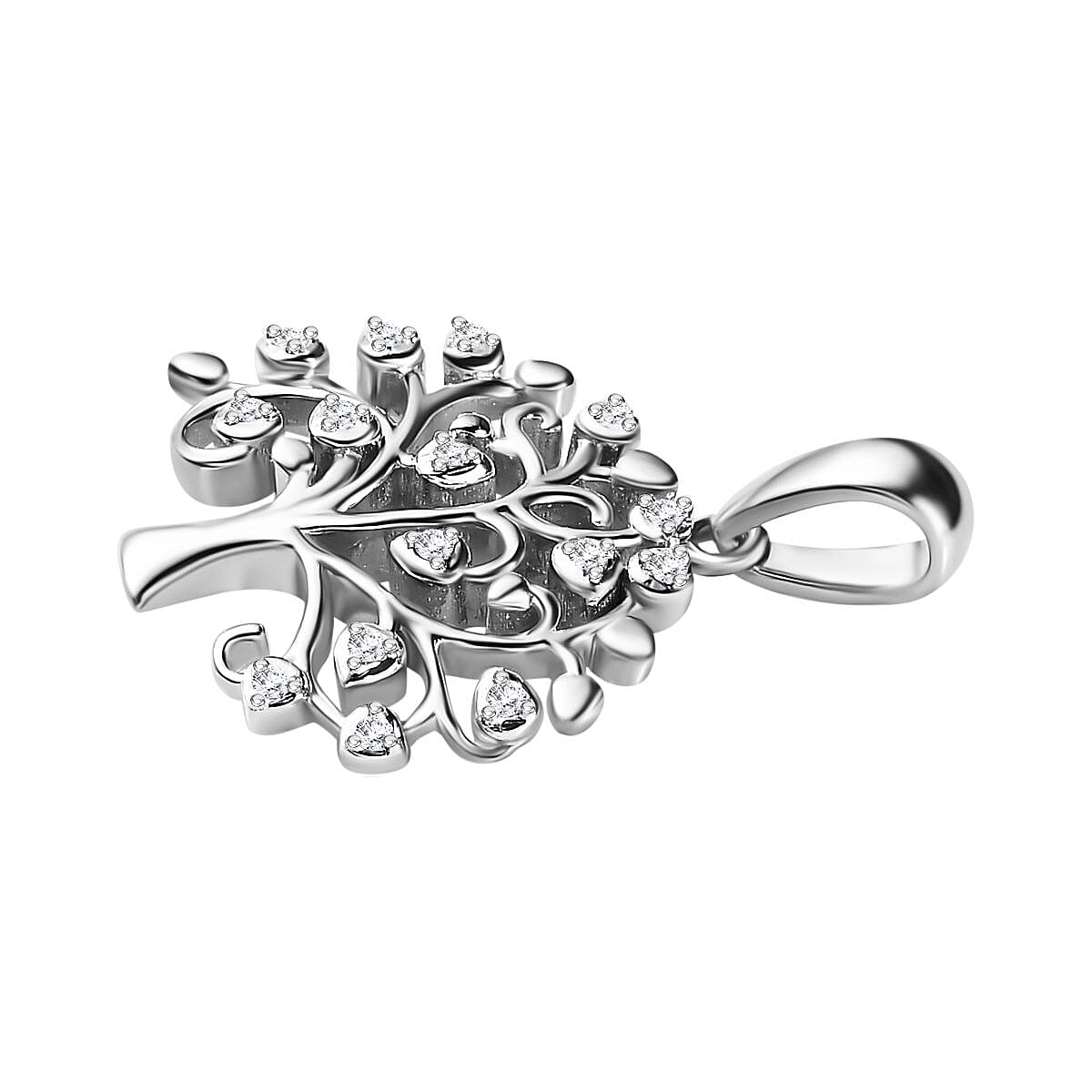 9K White Gold SGL Certified Diamond (G-H) Tree of Life Pendant