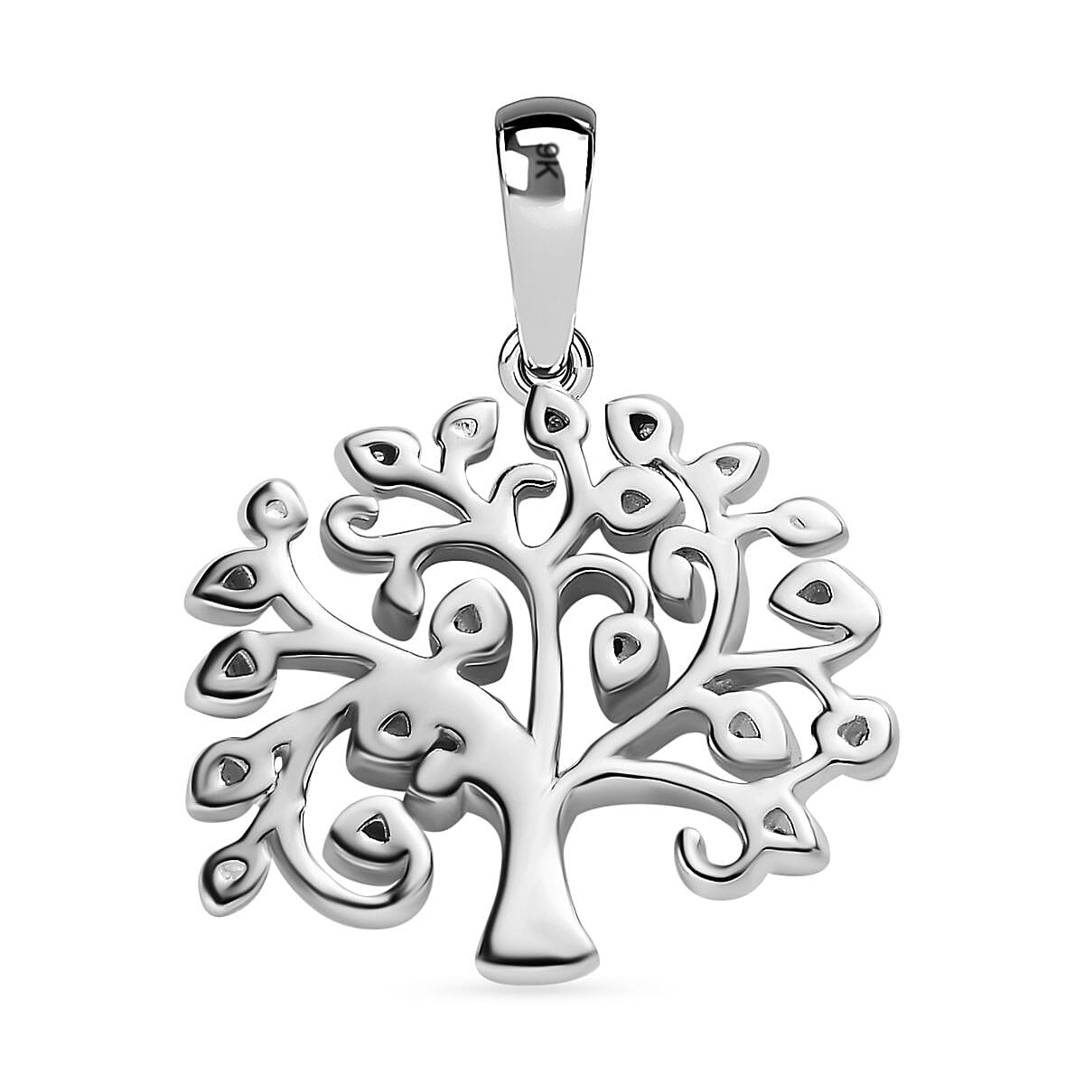 9K White Gold SGL Certified Diamond (G-H) Tree of Life Pendant