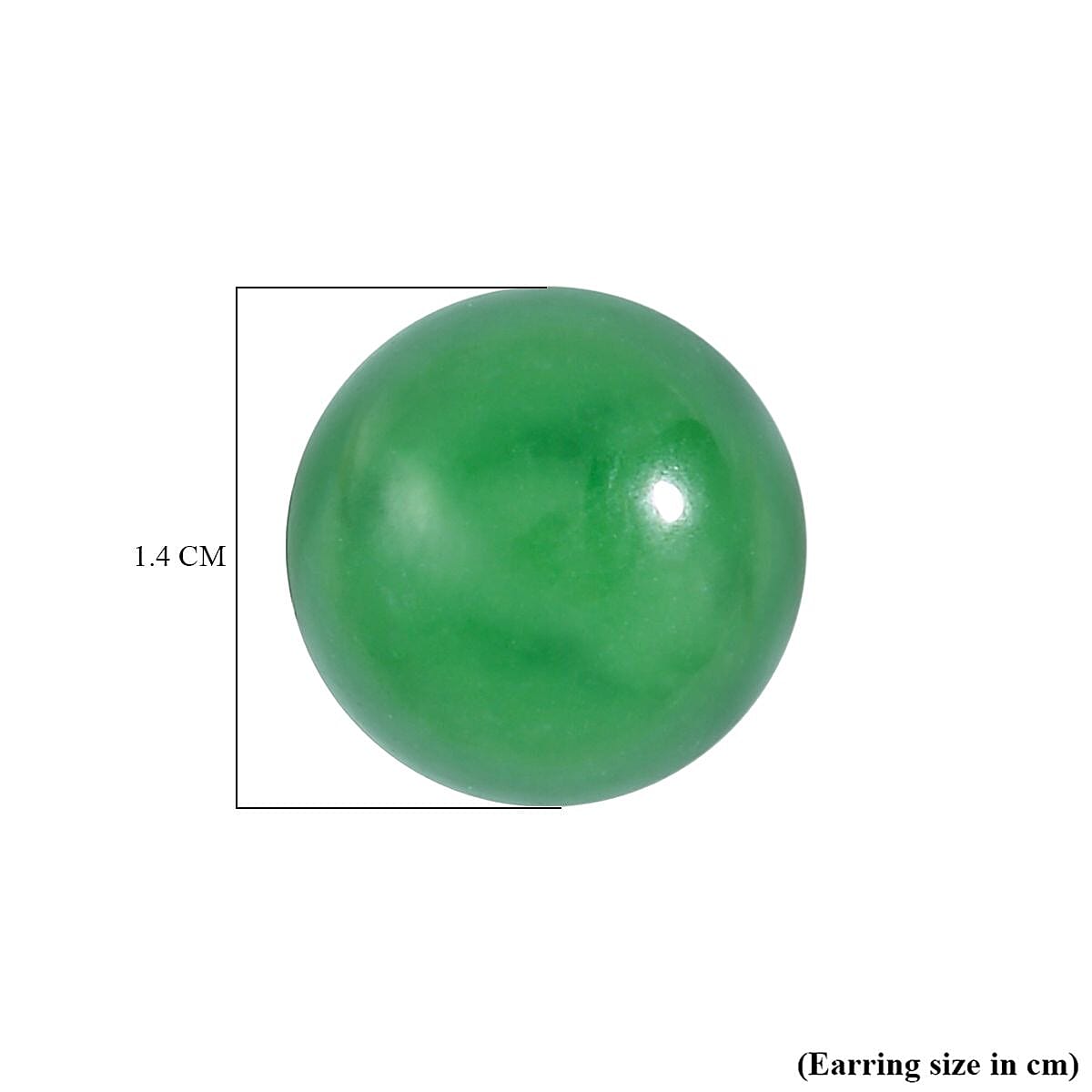 Green Jade Earring in Rhodium Overlay Sterling Silver 61.00 ct 61.000 Ct.