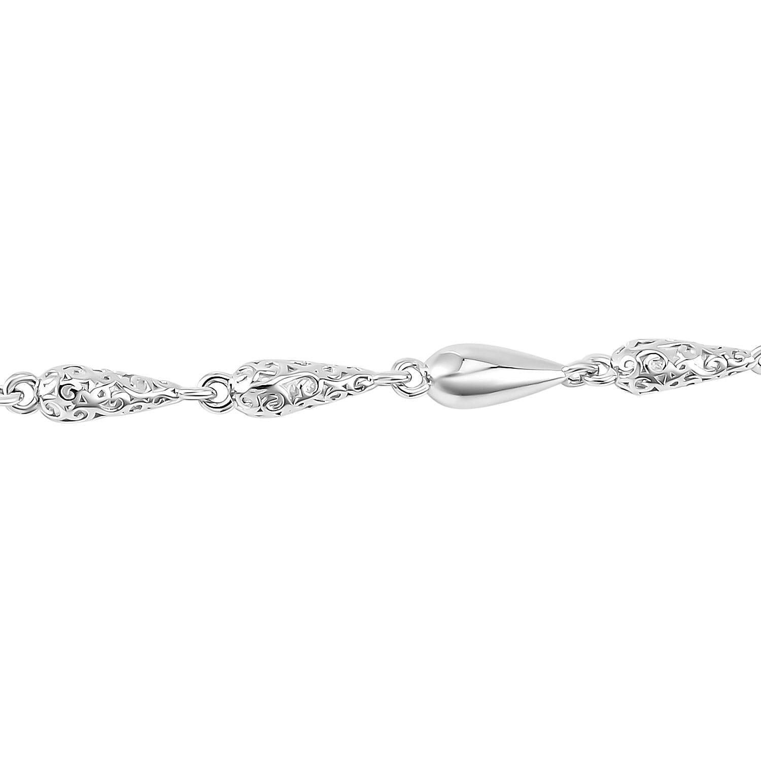 Lucy Q Air Drip Collection - Rhodium Overlay Sterling Silver Bracelet (Size - 7-1 Inch Ext.), Silver Wt. 13.00 Gms