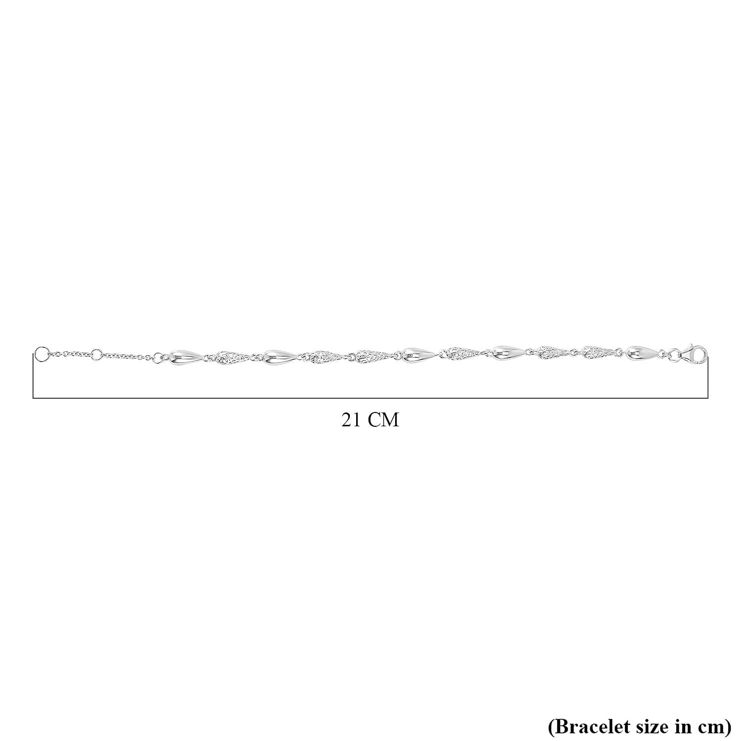 Lucy Q Air Drip Collection - Rhodium Overlay Sterling Silver Bracelet (Size - 7-1 Inch Ext.), Silver Wt. 13.00 Gms