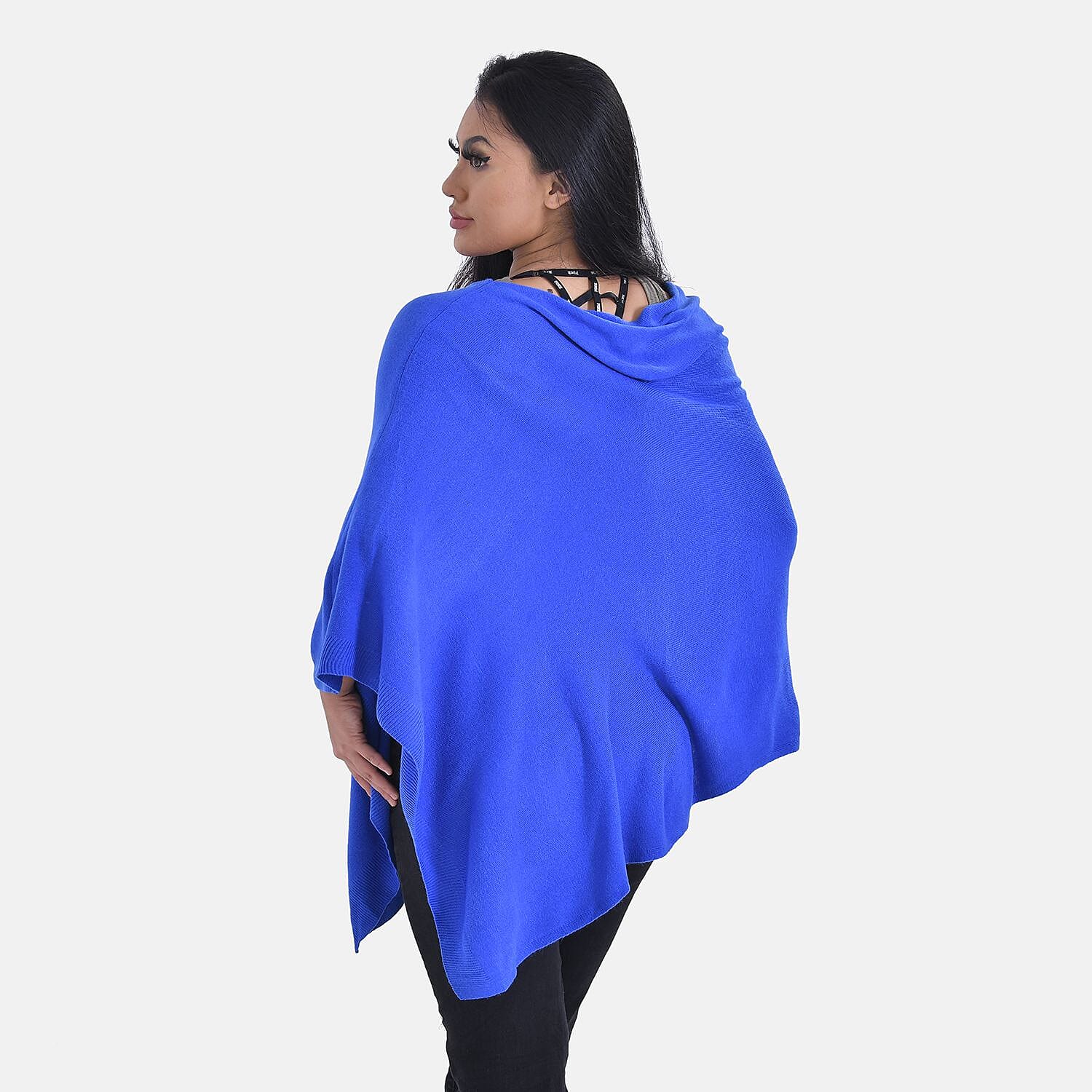 Tamsy Knitted Cape Irregular Cut (One Size) - Lavender