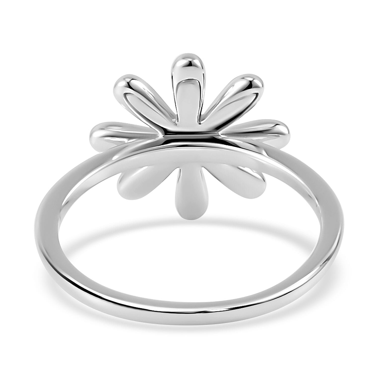 LucyQ Drip Collection - Rhodium Overlay Sterling Silver Floral Ring