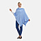 Tamsy Acrylic Patterned Poncho - Sky Blue