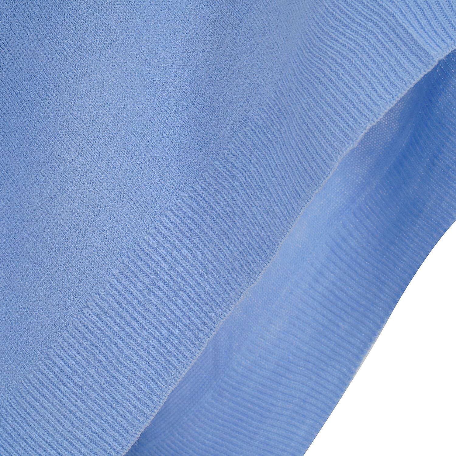 Tamsy Acrylic Patterned Poncho - Sky Blue