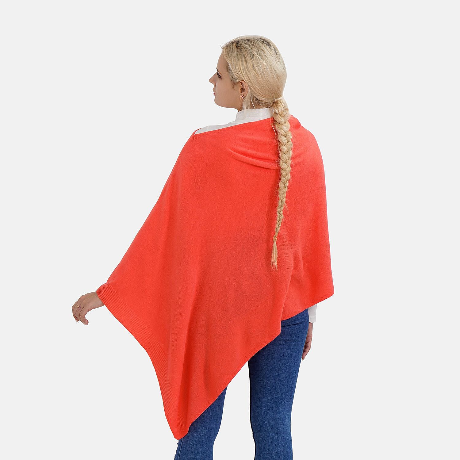 TAMSY Super Soft Knitted Poncho (One Size) - Orange