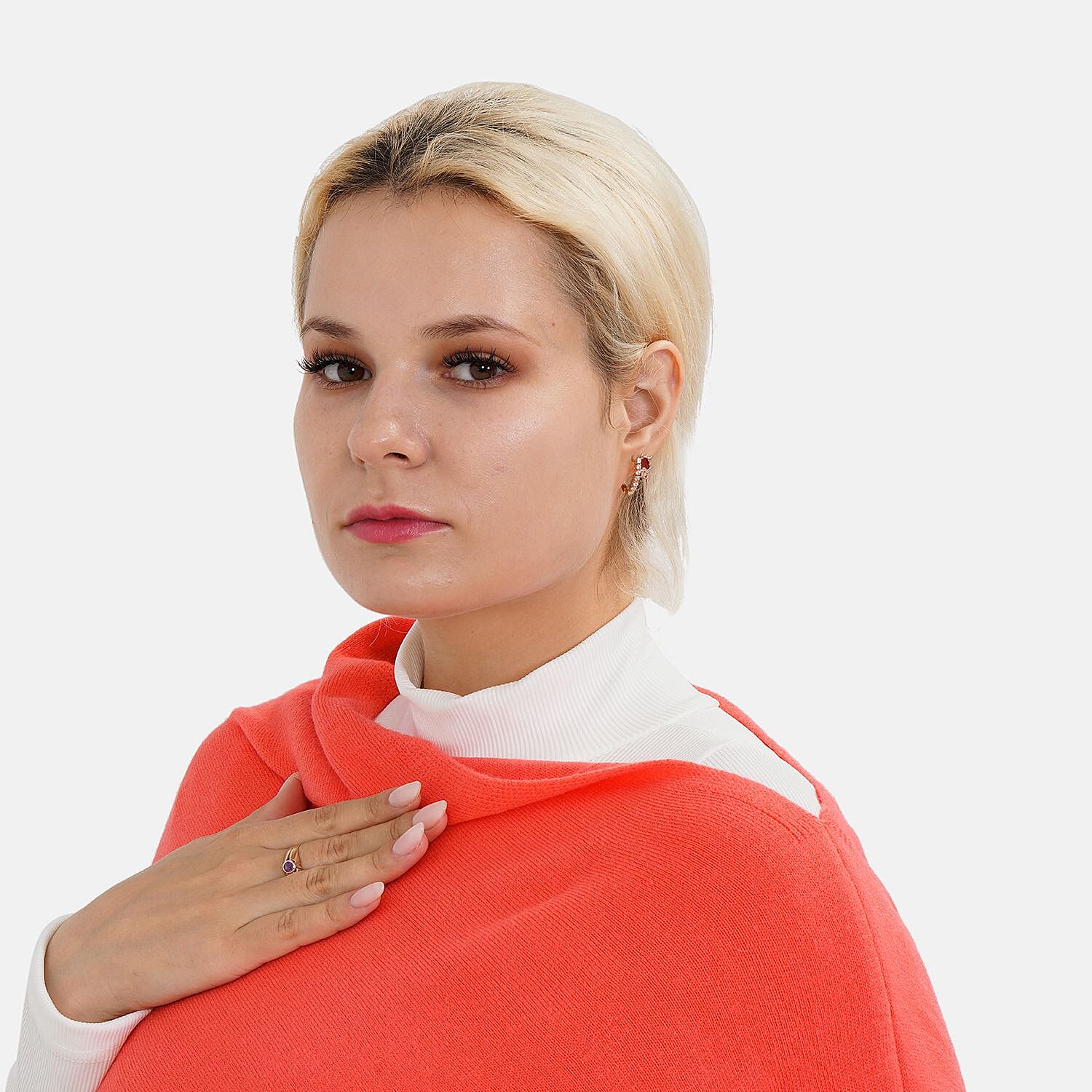 TAMSY Super Soft Knitted Poncho (One Size) - Orange