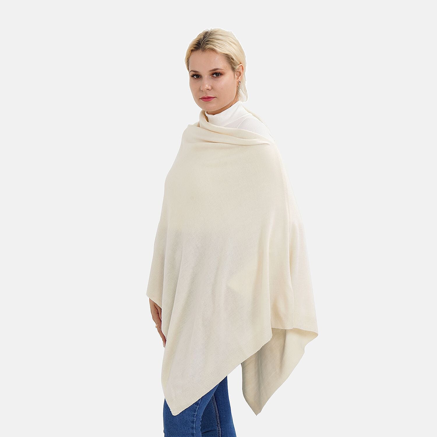 TAMSY Super Soft Knitted Poncho (One Size) - Beige