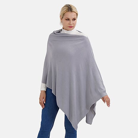 TAMSY Super Soft knitted Poncho (One Size) - Grey
