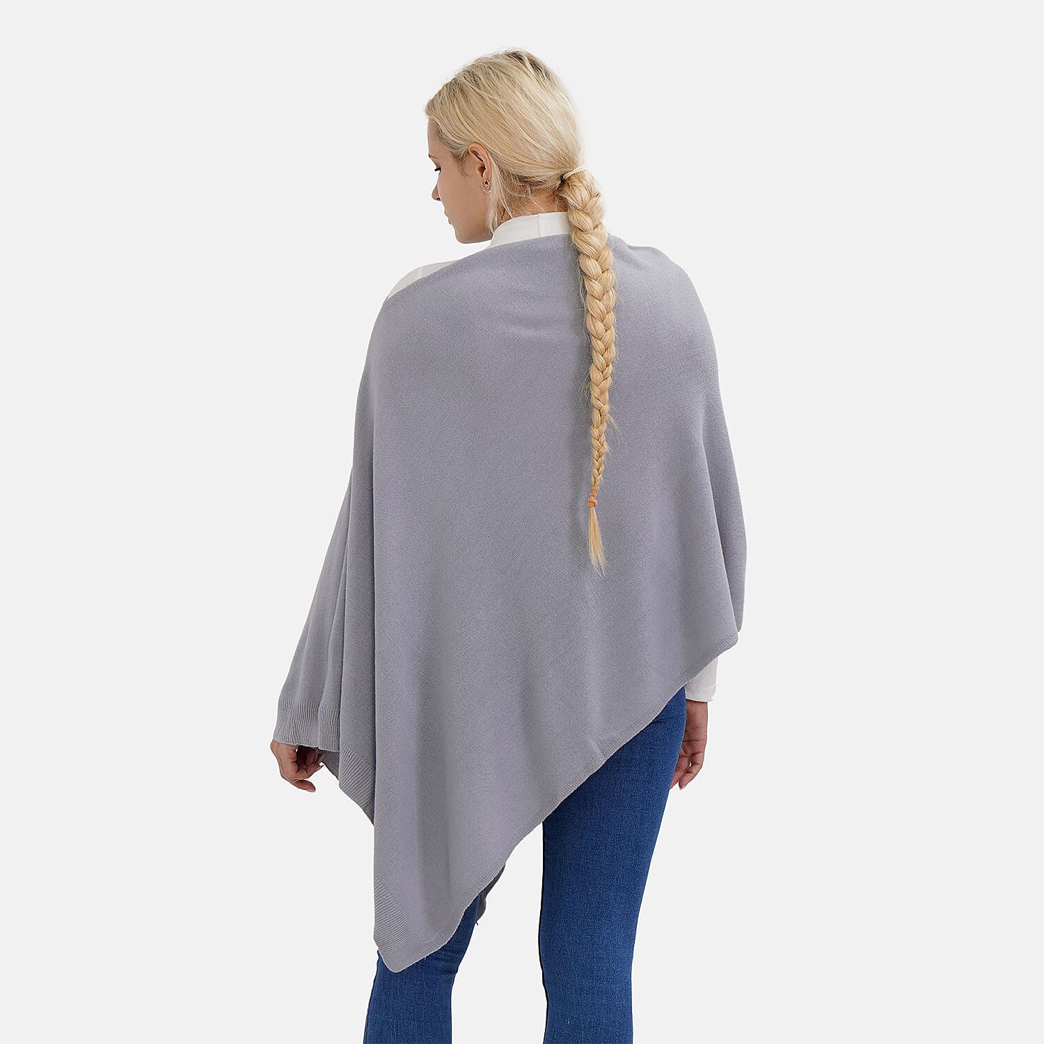 TAMSY Super Soft knitted Poncho (One Size) - Grey
