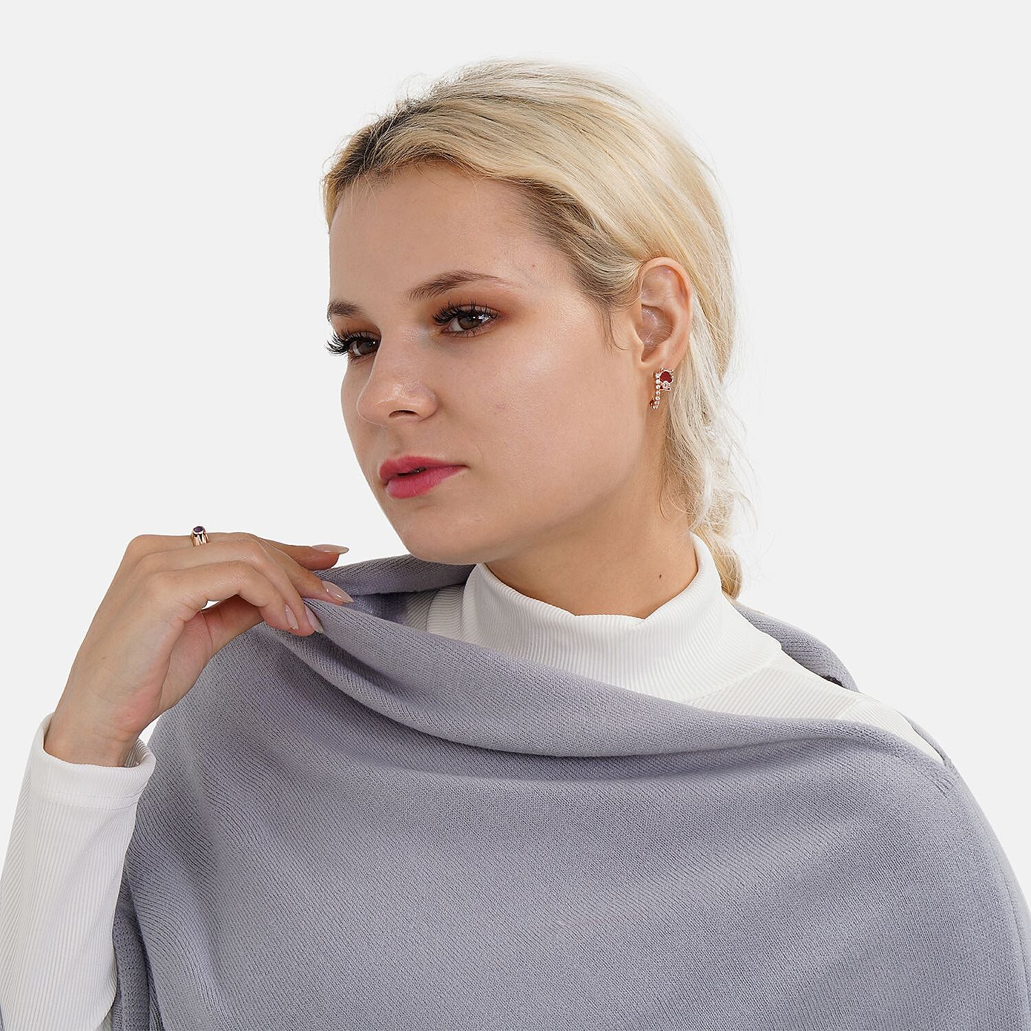 TAMSY Super Soft knitted Poncho (One Size) - Grey