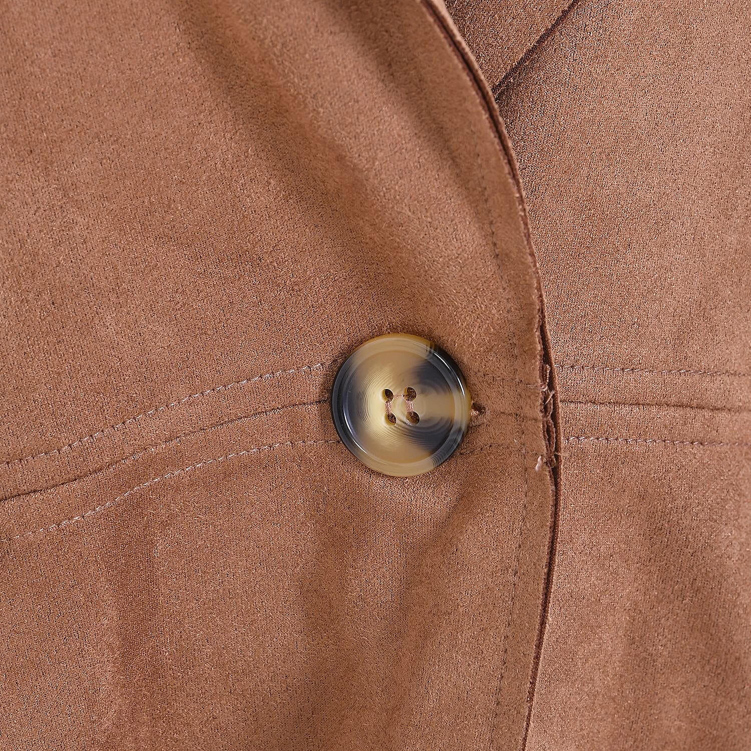 Tamsy Suedette Knitted Duster Coat (Size S) - Black