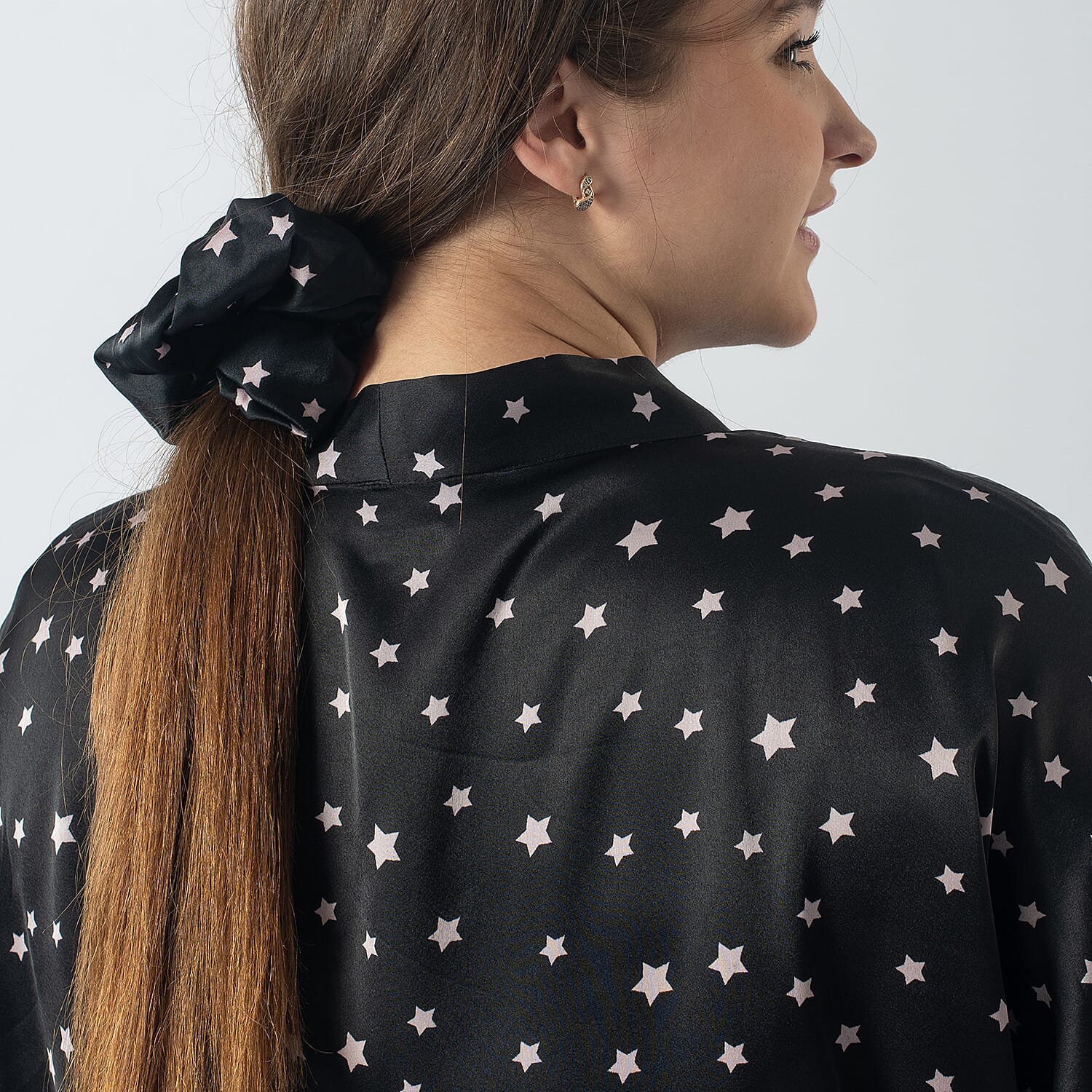 Robe with Eye Mask & Scrunchy (One Size) - Beige