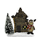 LED Light Up Elk and House Christmas Decoration (Size 16x14x7 cm) - Multi