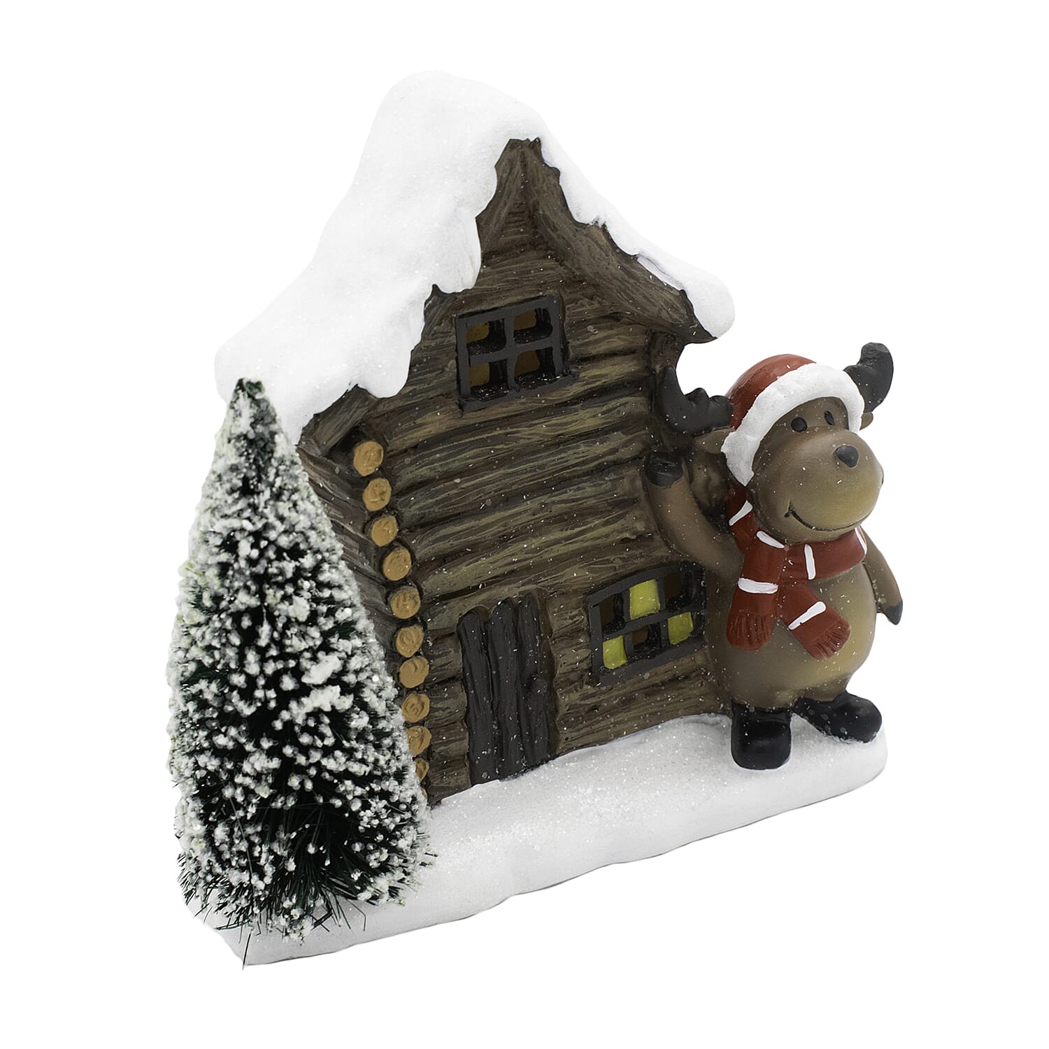 LED Light Up Elk and House Christmas Decoration