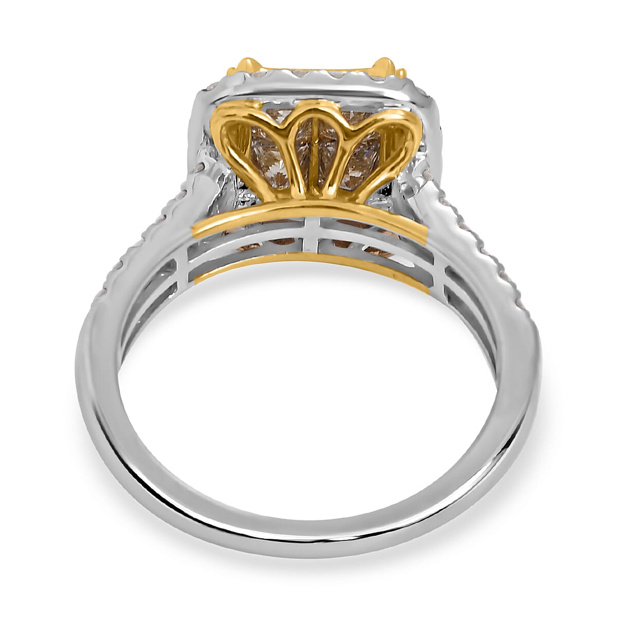 18K Yellow and White Gold Yellow Diamond (I1) & White Diamond (I1- G-H) Ring 2.25 Ct, Gold Wt. 5.64 Gms.