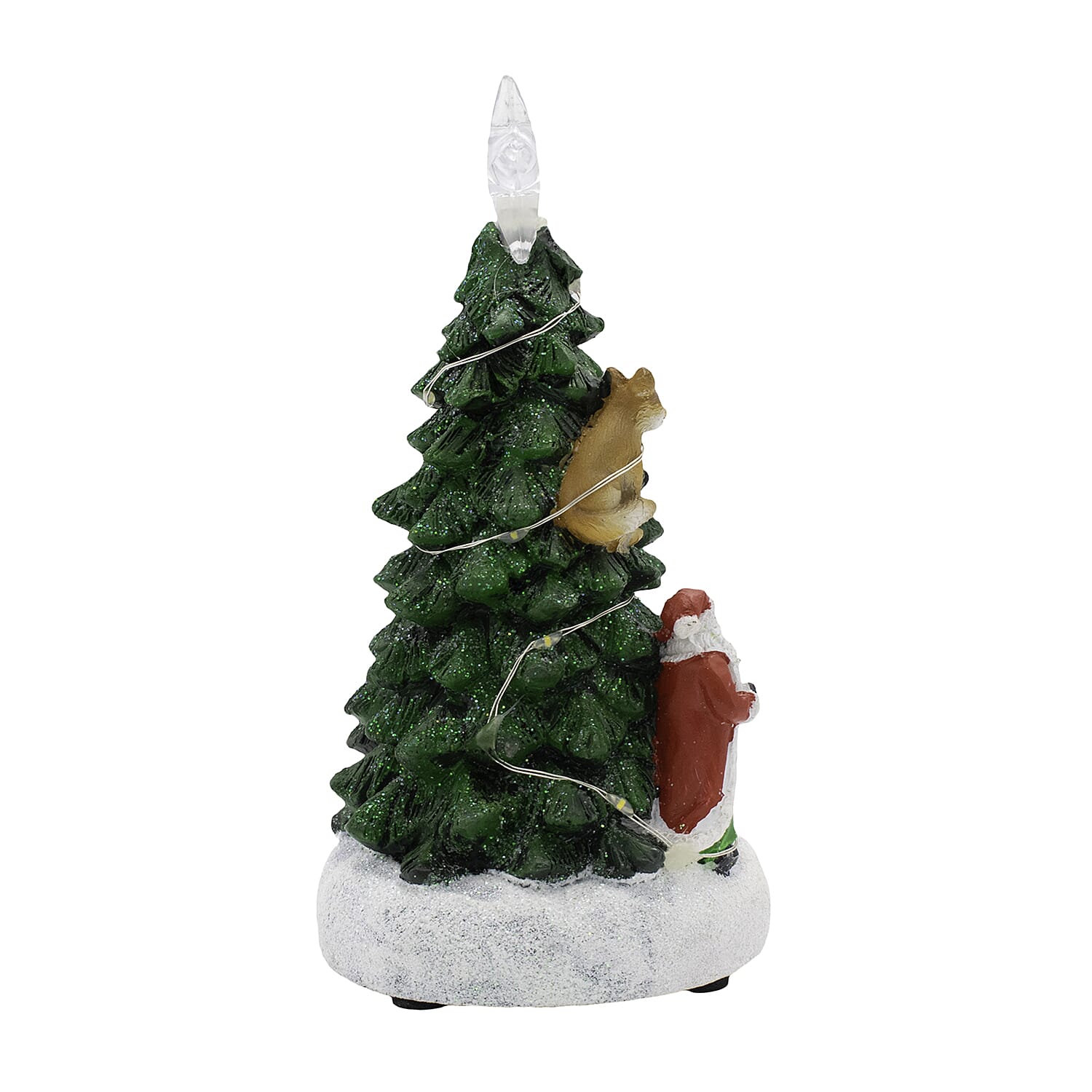 Musical Light Up Christmas Tree With Reindeer & Santa (Size 16x9x8 cm) - Multi