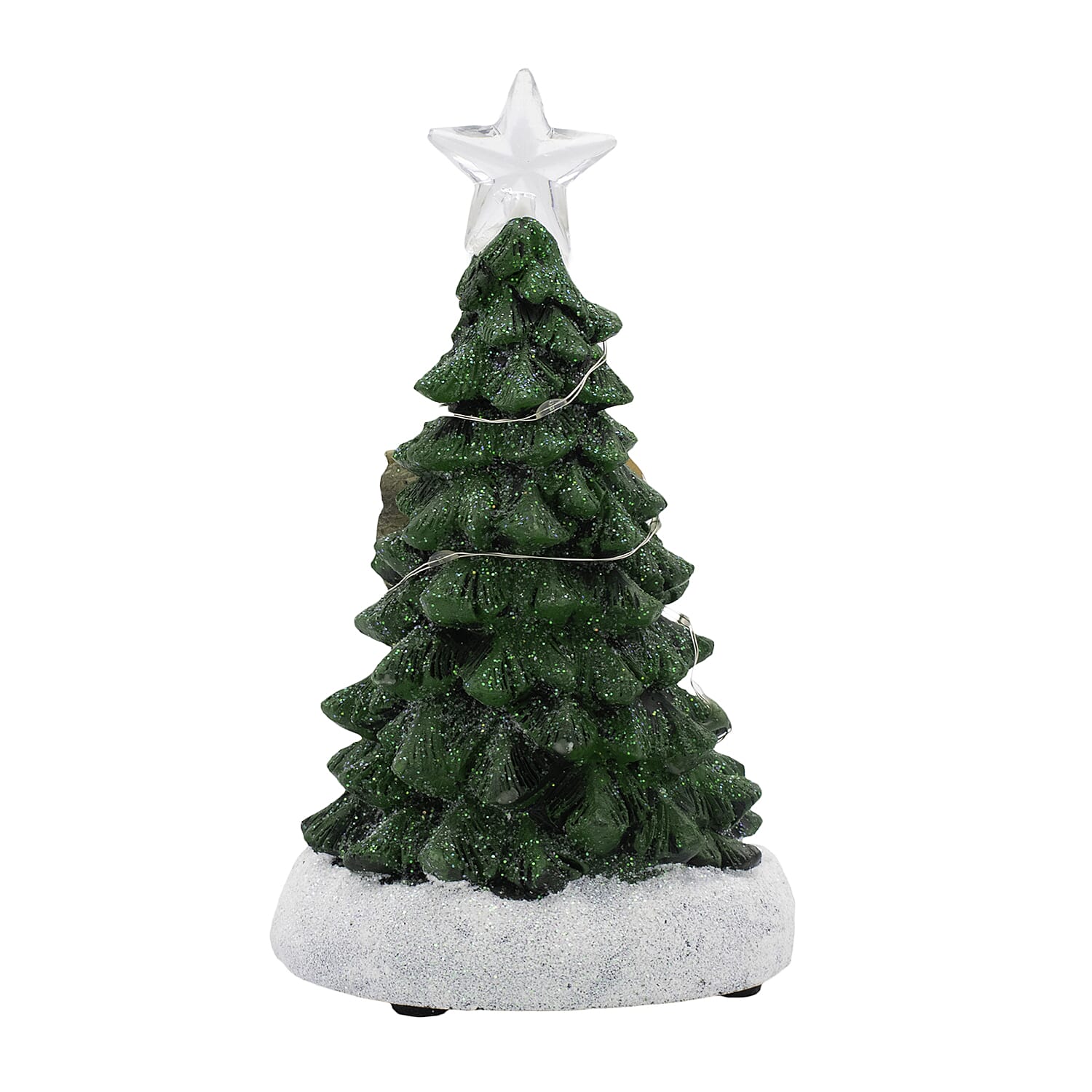 Musical Light Up Christmas Tree With Reindeer & Santa (Size 16x9x8 cm) - Multi