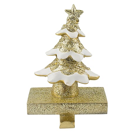 LED Christmas Tree Stocking Holder (Size 18x11x9 cm) - Gold