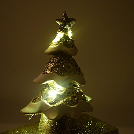LED Christmas Tree Stocking Holder (Size 18x11x9 cm) - Gold