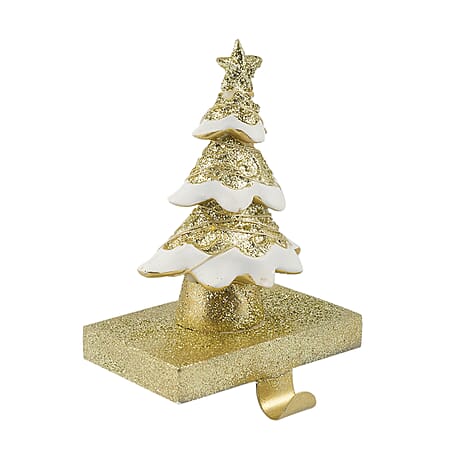 LED Christmas Tree Stocking Holder (Size 18x11x9 cm) - Gold