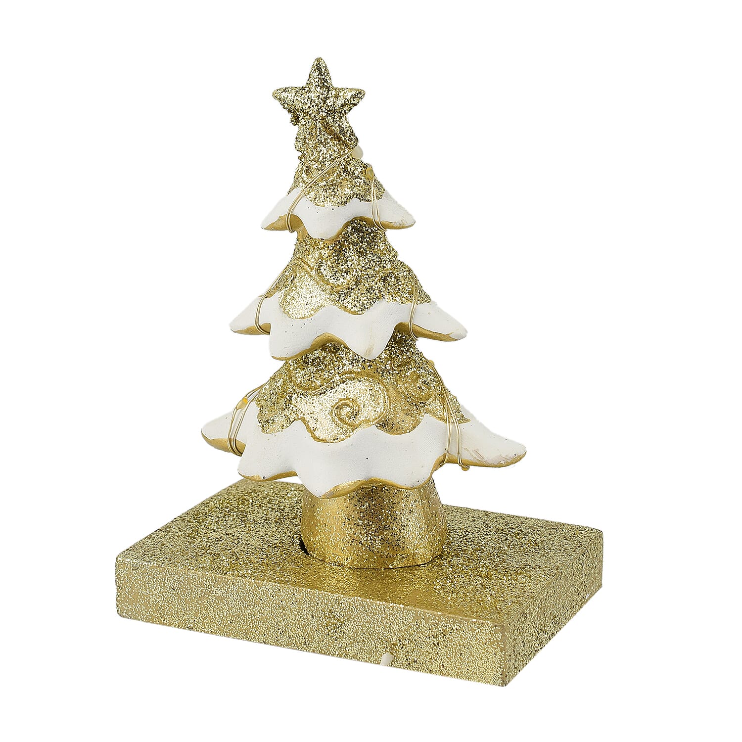 LED Christmas Tree Stocking Holder (Size 18x11x9 cm) - Gold