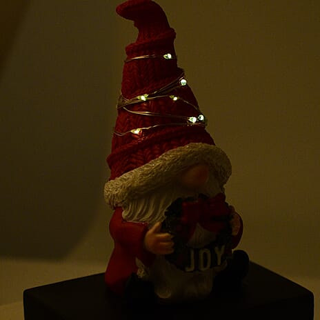 LED Gnome Stocking Holder (Size 18x11x9 cm) - Red