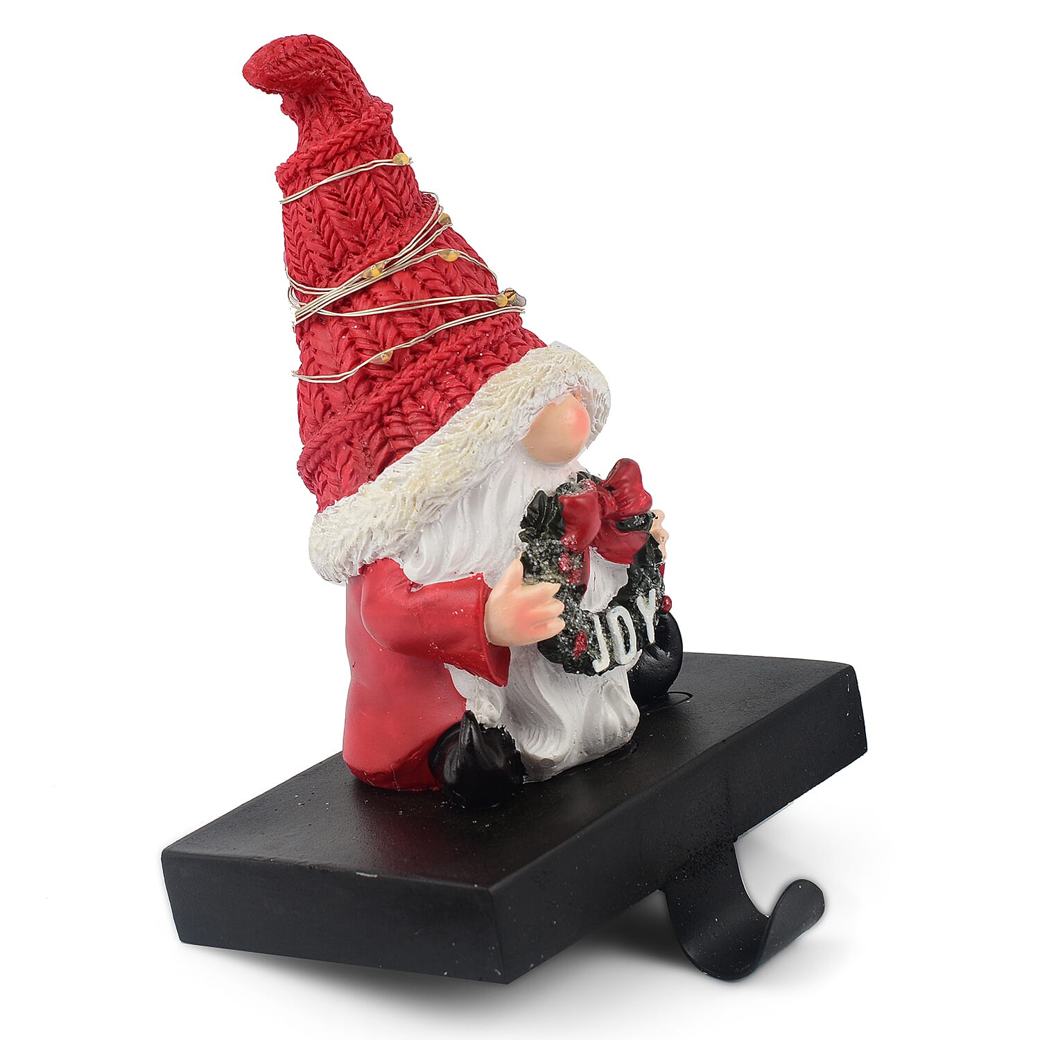 LED Gnome Stocking Holder (Size 18x11x9 cm) - Red