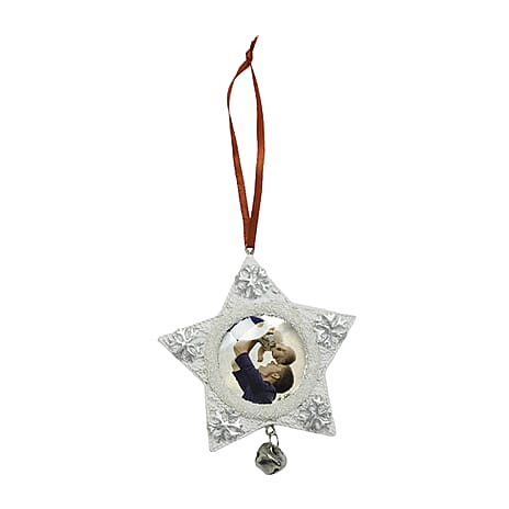 Set of 2 Hanging Photo Frame Christmas Decor (Size 11x9 cm) - Star - Circle