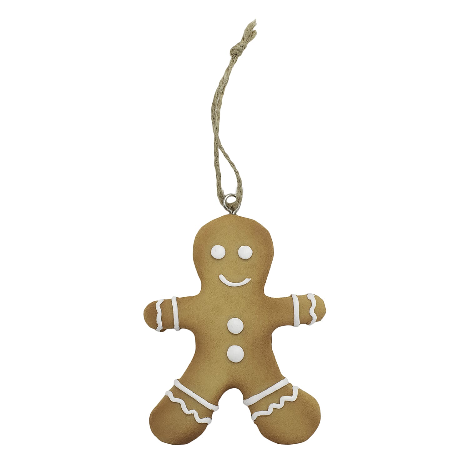 Set of 3-Hanging Gingerbread Christmas Tree Decor Family Ornaments - Gold