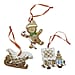 Set of 3-Hanging Gingerbread Christmas Tree Decor Family Ornaments 
