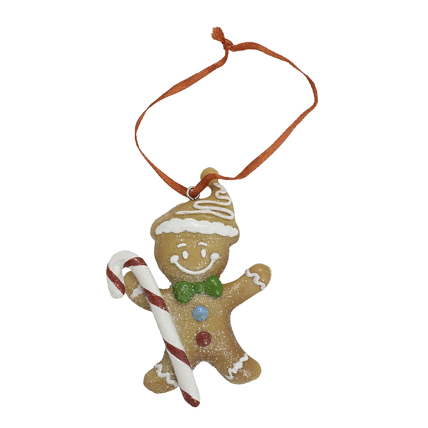 Set of 3 Hanging Gingerbread Christmas Tree Decor Ornaments - Red (House, Sleigh & Man)