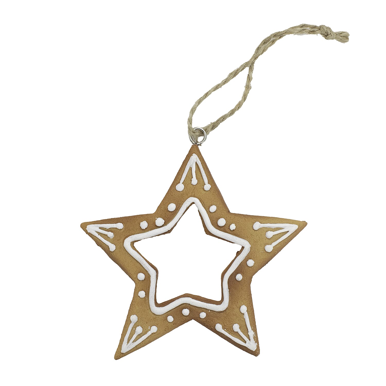 Set of 3 Hanging Gingerbread Christmas Tree Decor Ornaments - Rose Gold (Stars & Bell)