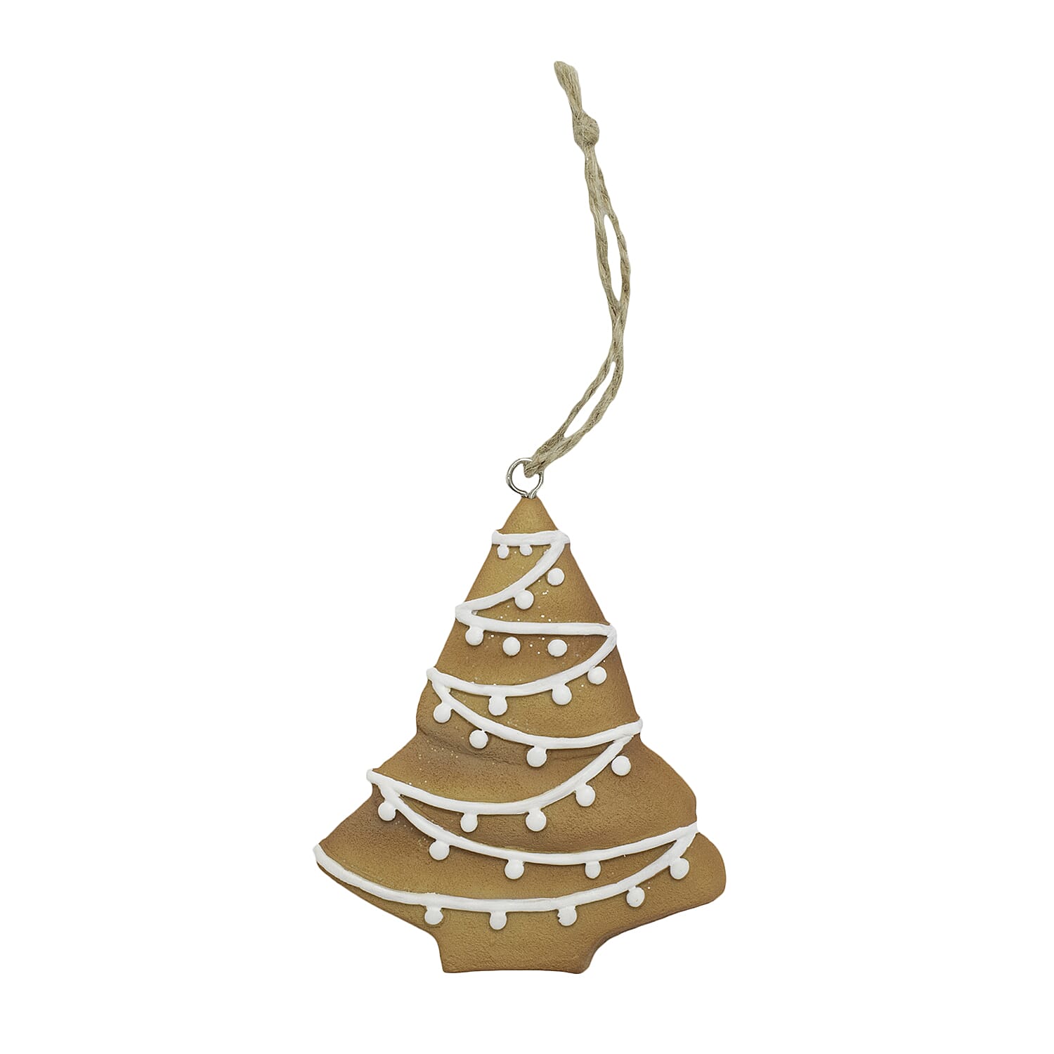 Set of 3 Hanging Gingerbread Christmas Tree Decor Ornaments - Rose Gold (Stars & Bell)