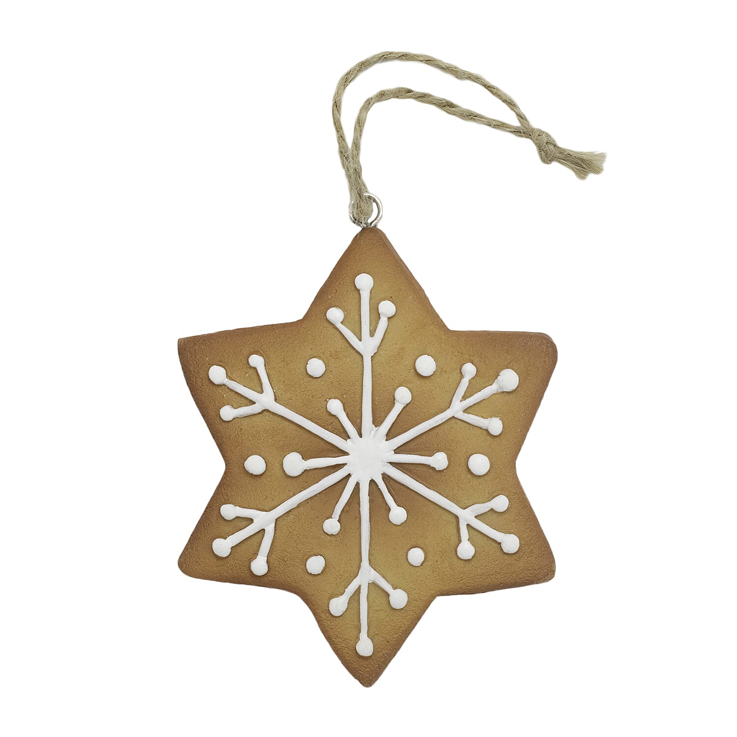 Set of 3 Hanging Gingerbread Christmas Tree Decor Ornaments - Rose Gold (Stars & Bell)