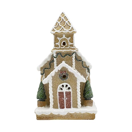 Gingerbread Christmas Church (Size 16x10x9 cm) - Multi