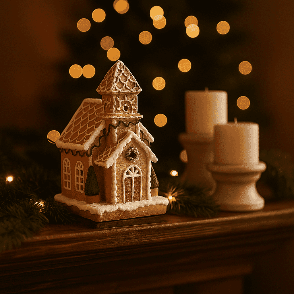 Gingerbread Christmas Church (Size 16x10x9 cm) - Multi