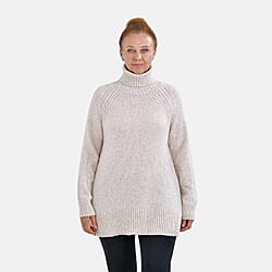Tamsy Roll Neck Jumper - Beige